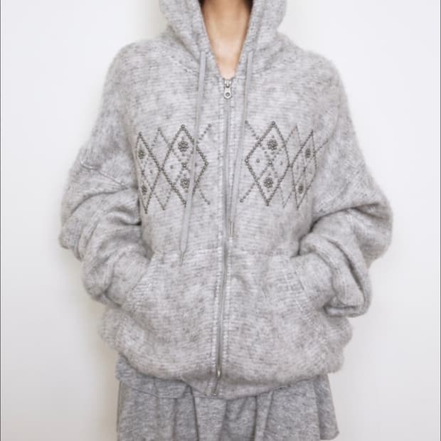 폴리수엠 스터드 헤러리후드 셋업