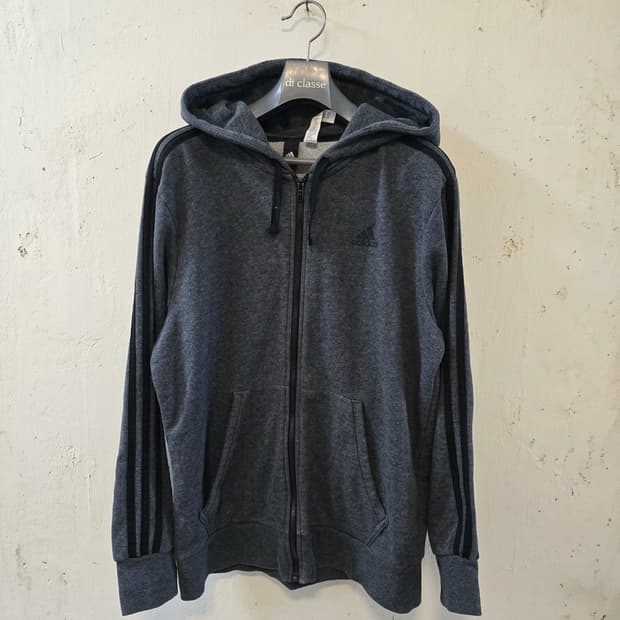 아디다스 삼선 후드집업 XL 회색