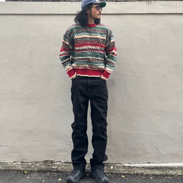 올드 랭글러 블랙 데님 팬츠