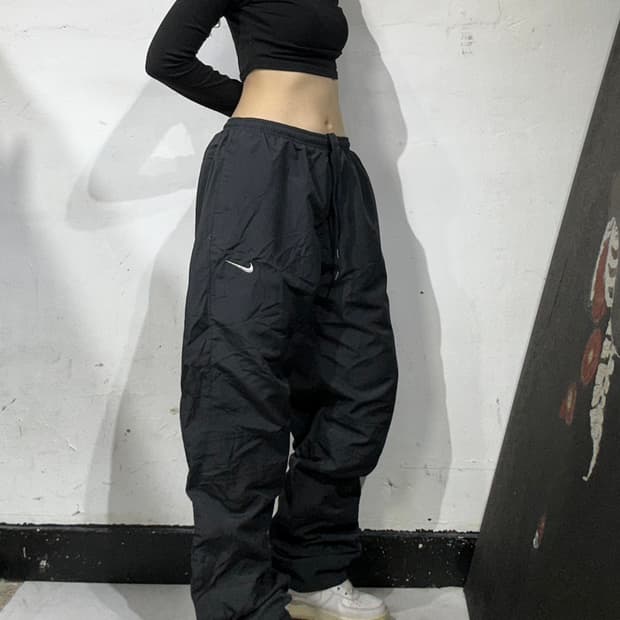 나이키 블랙 축구팀 와이드 트랙 팬츠 추리닝 바지 M