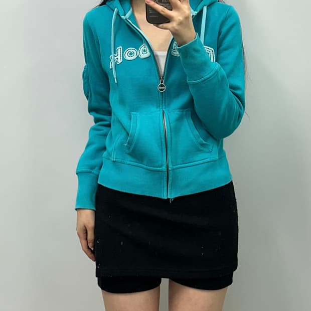 리복 스펠아웃 아쿠아블루 후드집업