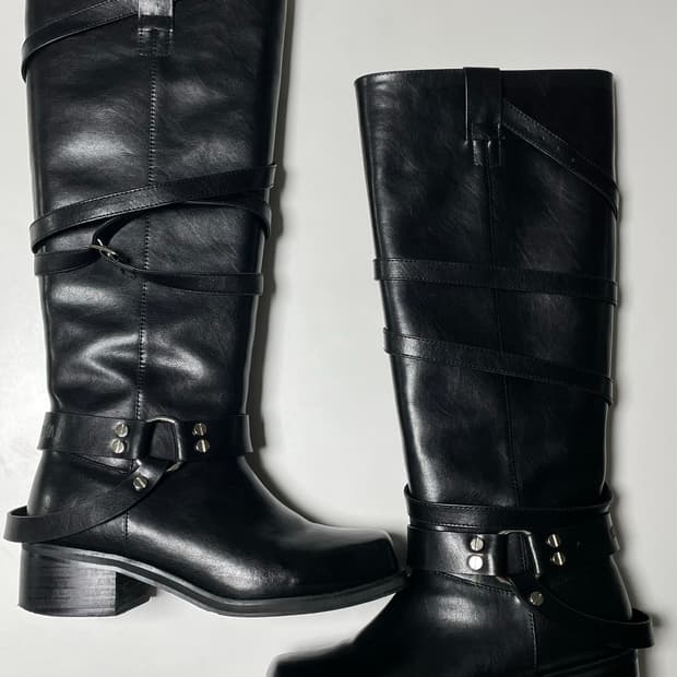 아수라 멀티 레더 롱부츠