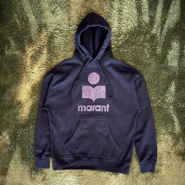 [34] 이자벨마랑 에뚜왈 만셀 글리터 로고 루즈 핏 후디 블랙