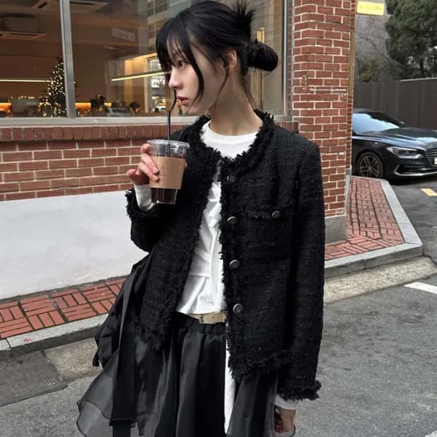 우화 트위드 자켓