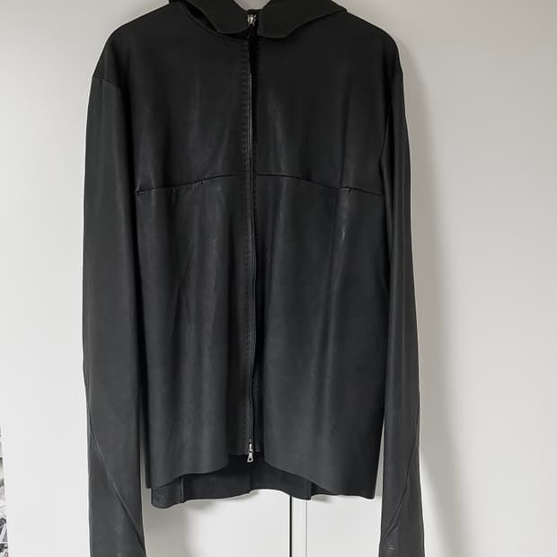 maurizio amadei leather hooded aviator