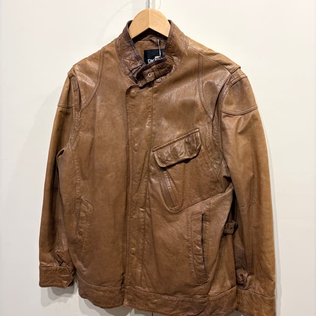 DKNY 웨스턴 램스킨 레더 자켓