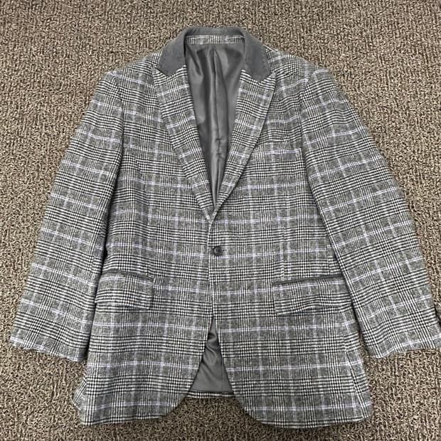 INTERMEZZO 인터메조 체크 블레이저 울 양가죽 정장 자켓 L