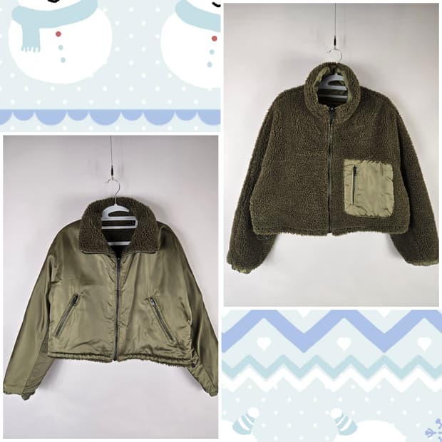 [무료배송]자라 S 여성 오버핏 양면 플리스 숏 자켓