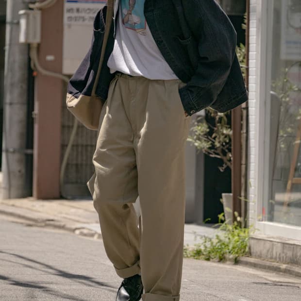 나나미카 더블플리츠치노팬츠 베이지 / 32 사이즈