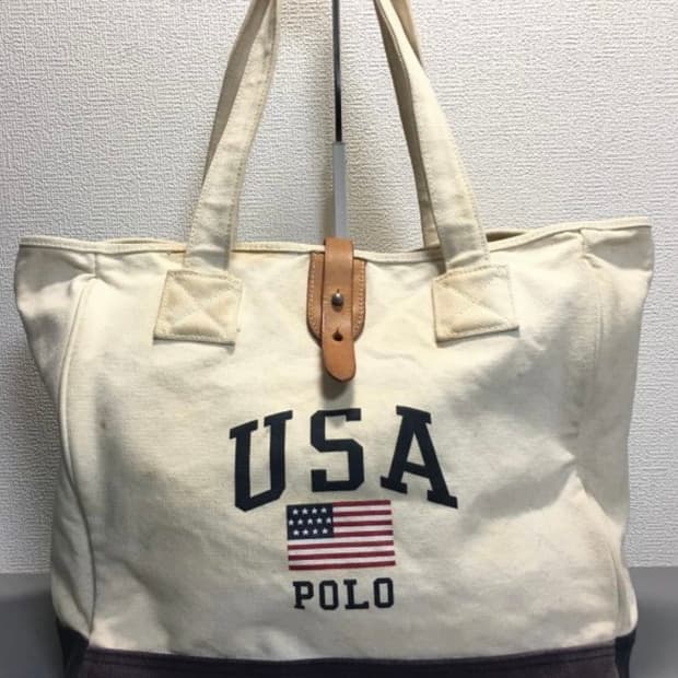 폴로 랄프로렌  성조기 캔버스 토트백