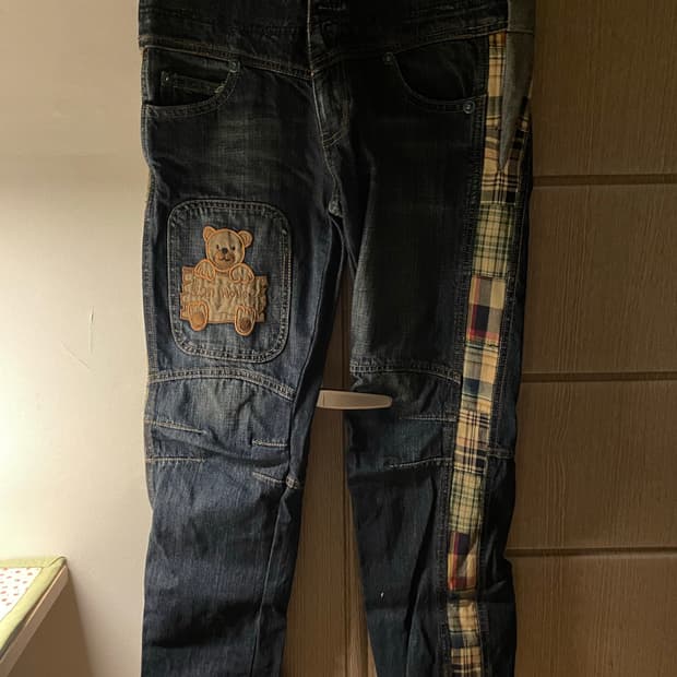 일본 빈티지 자수 데님 청바지