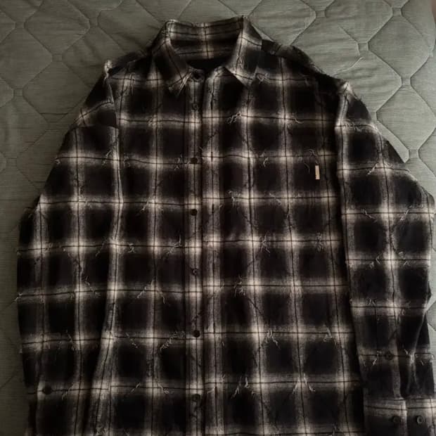 [44]준지 아가일 셔츠 블랙 25ss