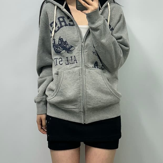 컨버스 y2k 와투케 기모 그레이 후드집업