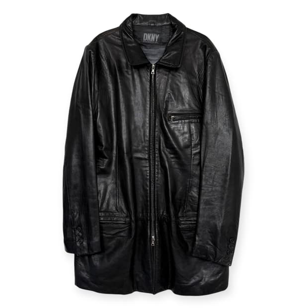 Dkny 도나카란뉴욕 가죽 집업 자켓 코트