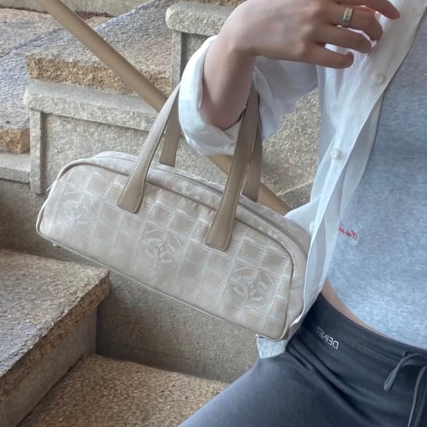 빈티지 샤넬 뉴 트래블 라인 볼링백 숄더백 토트백