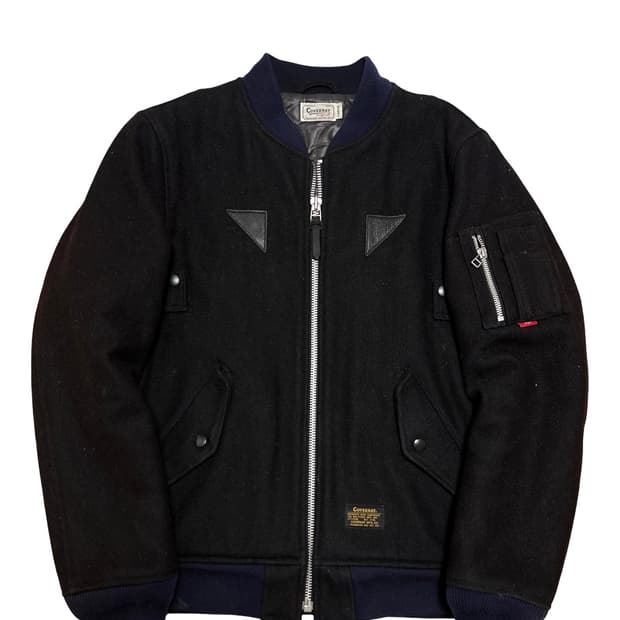 커버낫 패디드 누빔 울 블루종 자켓