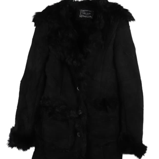 핀터깔 블랙 퍼 무스탕