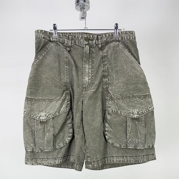 알써틴 24ss 카키 멀티 포켓 스톤 에이지 하프 쇼츠