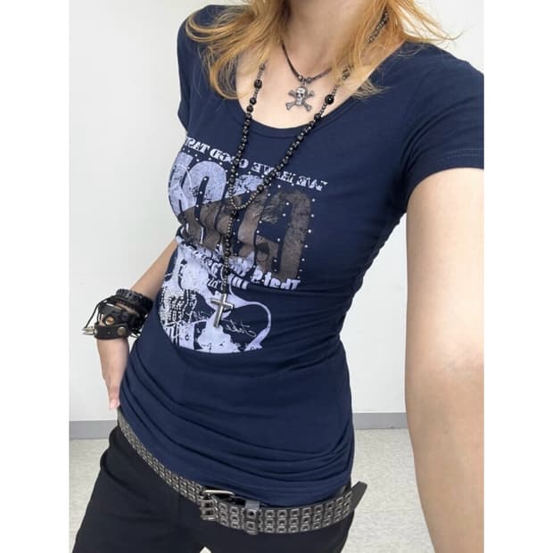 빈티지 락시크 펑크룩 y2k 반팔