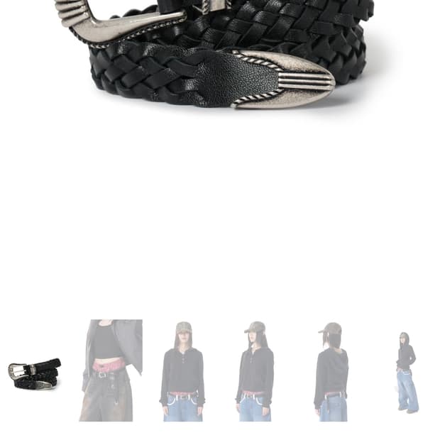 아캄 벨트 25mm braided wetern buckle belt
