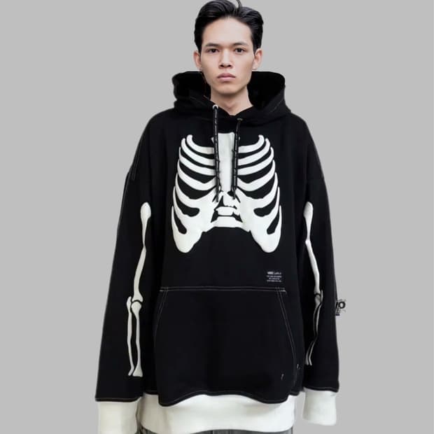 반스 x 사보타지 / 아시아아티스트 콜라보 스켈레톤 후드 110