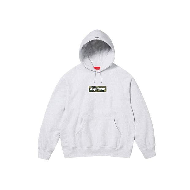 슈프림 박스로고 후드 그레이
