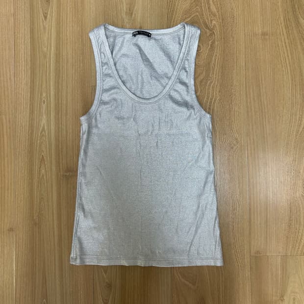 자라 민소매 나시 실버