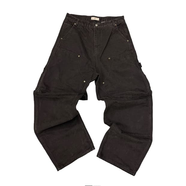 아오이로 커티드 더블니 팬츠 블랙 펄