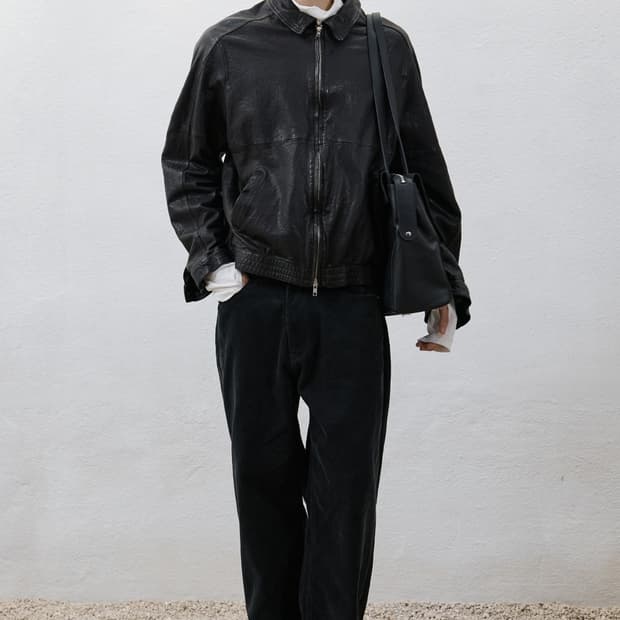 유스 워시드 레더 블루종