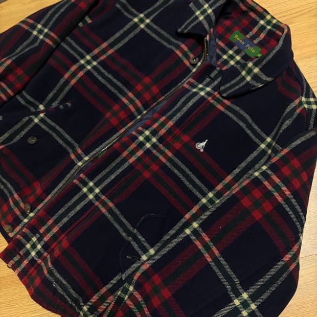 빈폴 체크 블루종