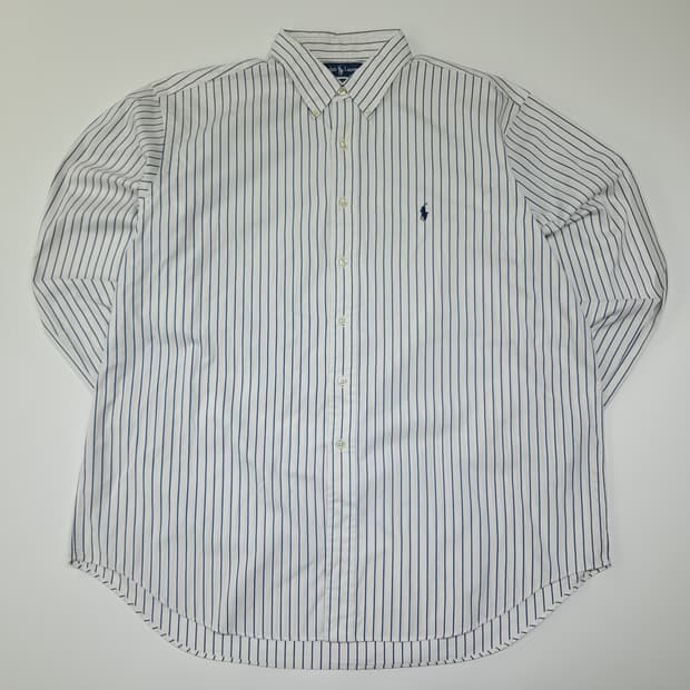 CL852 2XL 폴로 90s 홍콩판 네이비 스트라이프 셔츠 남방