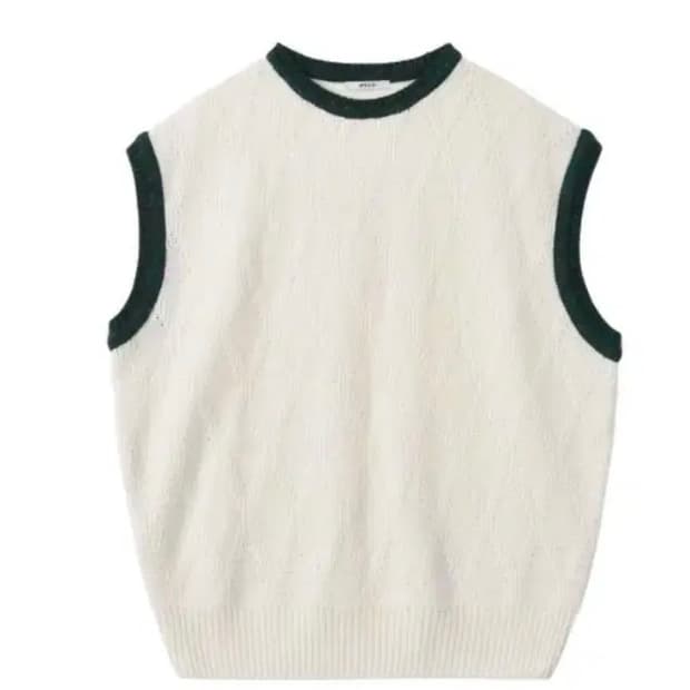 Etce ARGYLE CASHMERE KNIT VEST (IVORY)