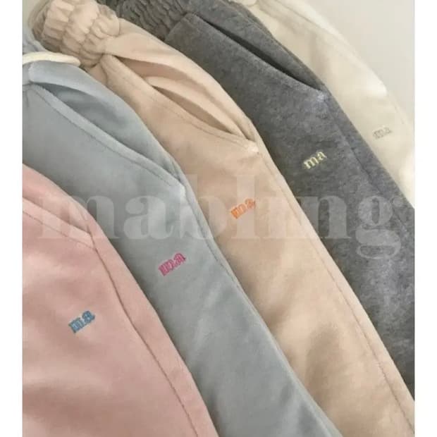 mabling 마블링 벨루아 팬츠 블랙 롱기장