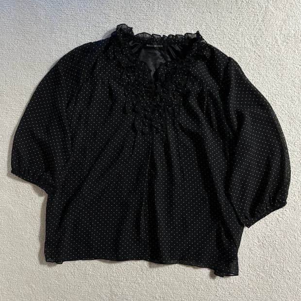 일본빈티지 RANG MUSEE 도트 블라우스 탑