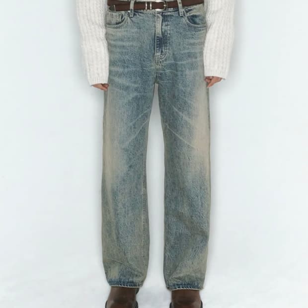 피스워커 세미와이드 중청 데님 청바지