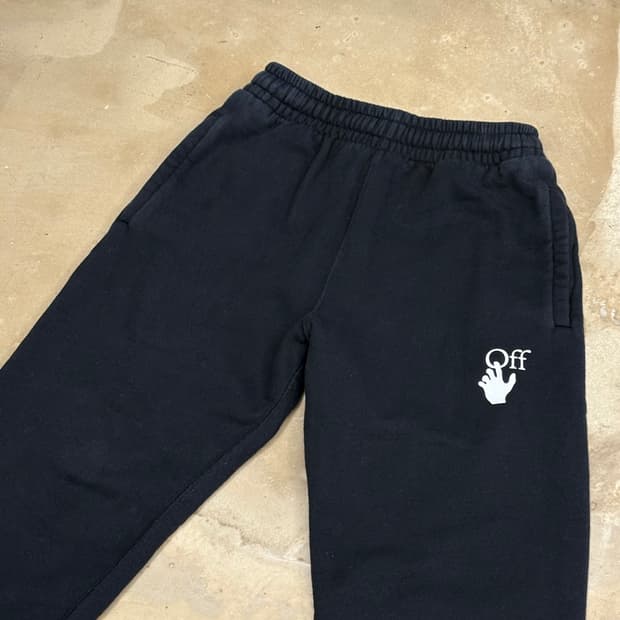 S 오프화이트 25fw 마커 블랙 조거팬츠