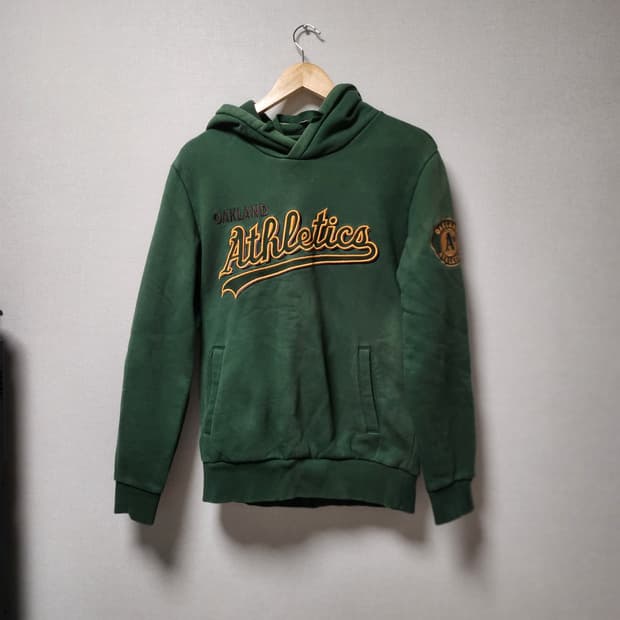 [95] MLB 오클랜드 어슬레틱스 기모 후드티 그린