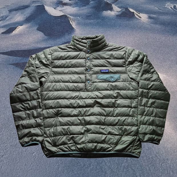 (M)파타고니아 올리브 다운 패딩 풀오버 자켓 ~105