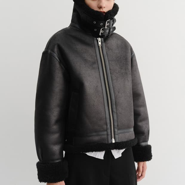 던스트 무스탕(유니섹스 루즈핏 라인 시어링 자켓)