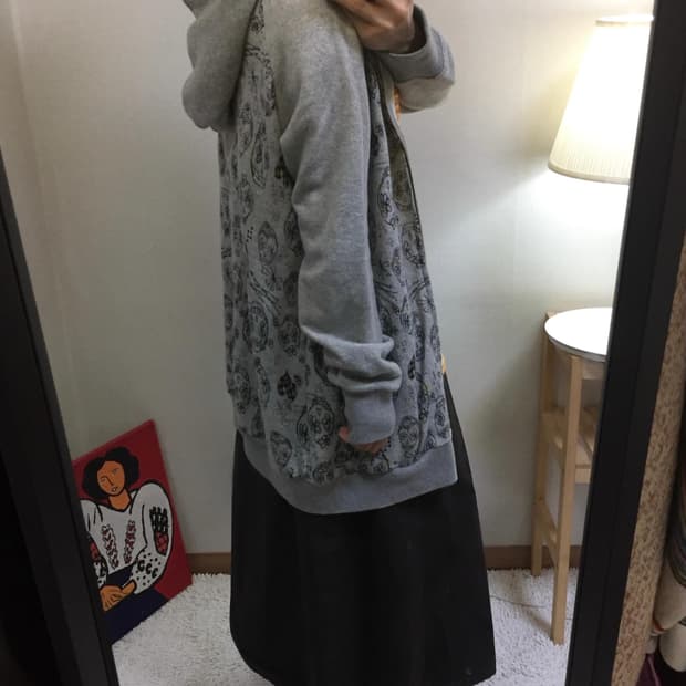 Scolar Y2K skull print hoodie