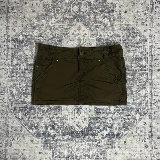 00's Y2K Shirring Utility Mini Skirt
