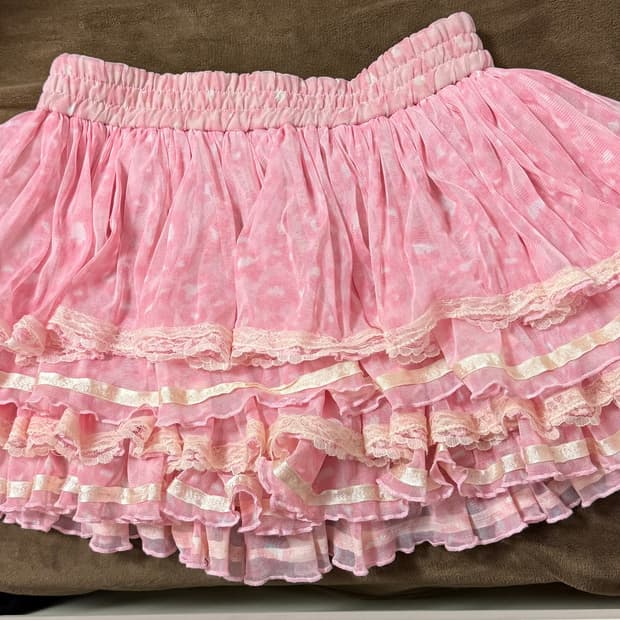 호피 패턴 핑크 캉캉 스커트 히메갸루