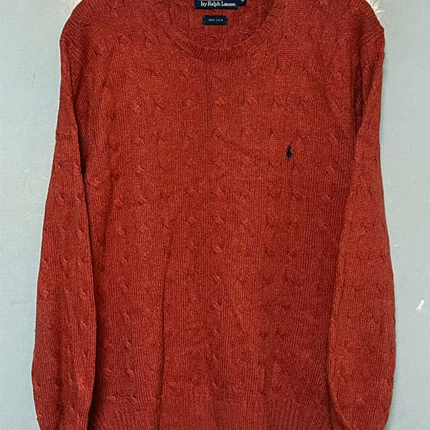 POLO 폴로 남자 꽈배기니트 케이블 실크 캐주얼 XL 105