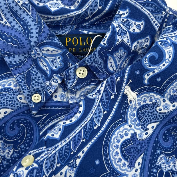 POLO RL 신형 페이즐리 패턴 하프 셔츠