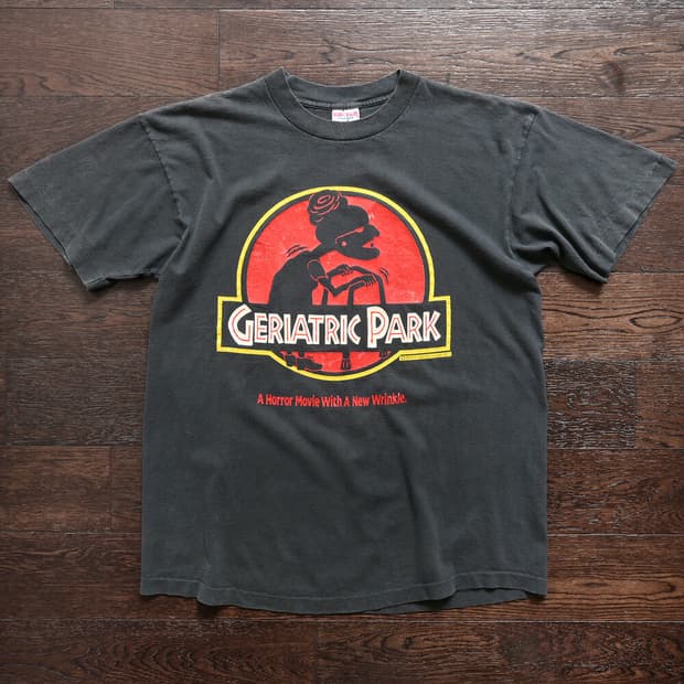 90s Geriatric Park 쥬라기 공원 패러디 빈티지 티셔츠