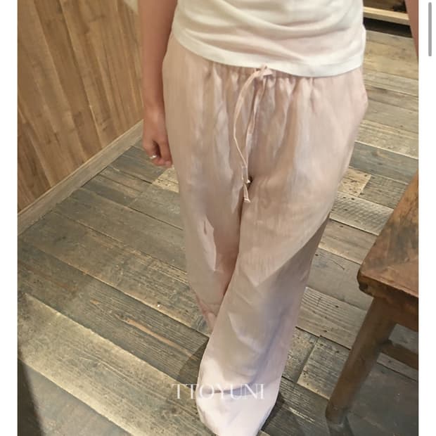베지터블 떠유니 소프트 밴딩팬츠 핑크