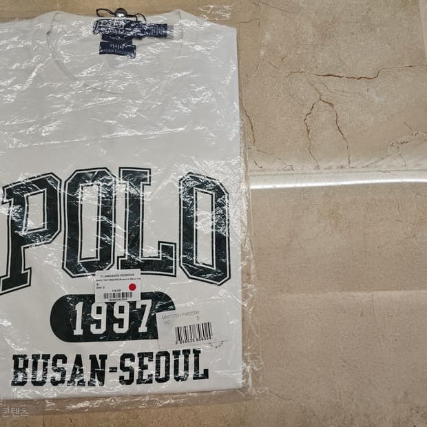 [S , M] 폴로 랄프 로렌 x 카시나 코튼 크루넥 반팔 티셔츠 화이트