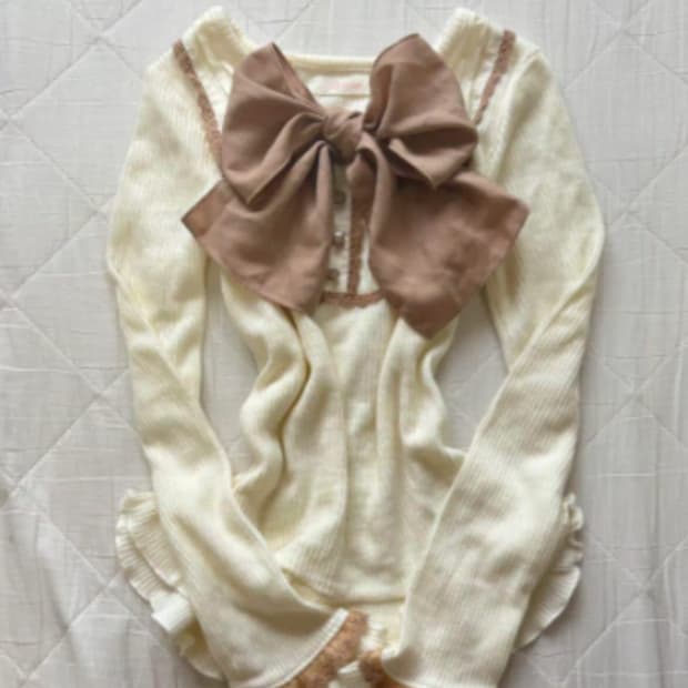 lizlisa 리즈리사 라떼갸루 빅리본 탑 히메갸루 갸루 모리 빈타지