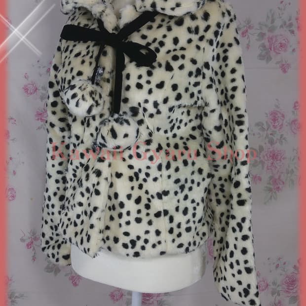 Tralala 호피 퍼자켓 갸루