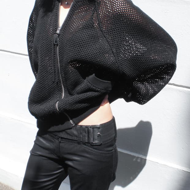 Diesel mesh zip-up jacket